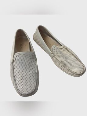 PRADA White Perforated Leather Driving Moccasins Prada Size 7 US Men’s Size 8